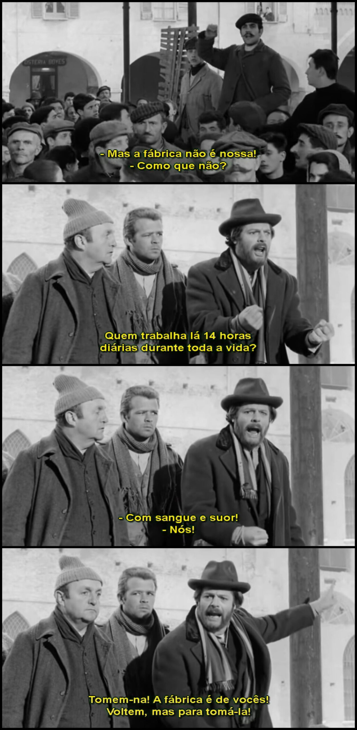 Extrato do filme "Os companheiros" (1963), de Mario Monicelli. Imagem: Reprodução